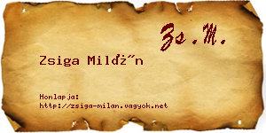 Zsiga Milán névjegykártya