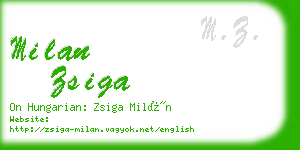 milan zsiga business card